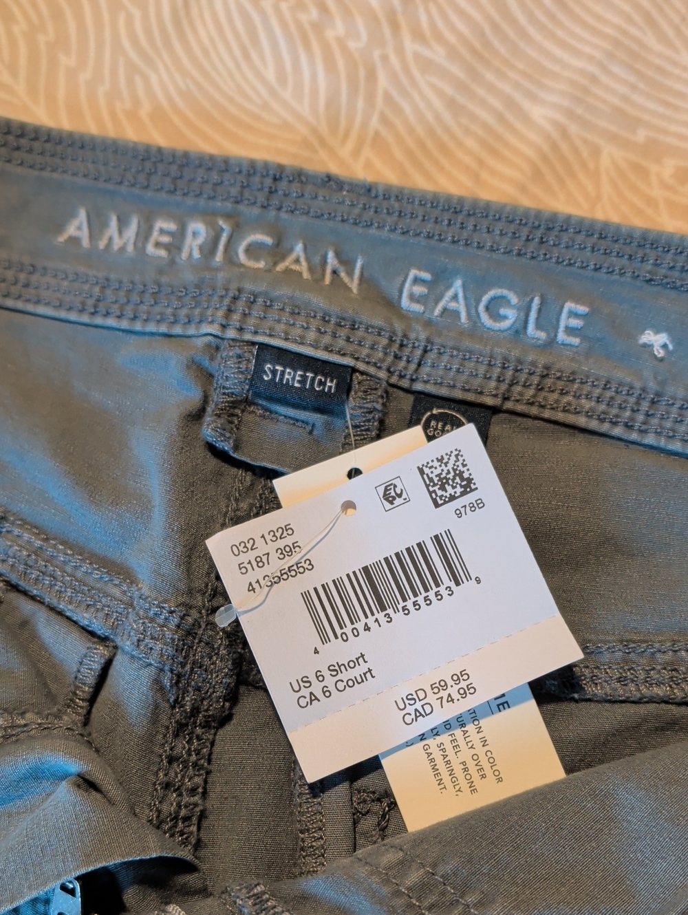 American Eagle Outfitters Womens CARGO- Charcoal Gray/Sage Green Size6s